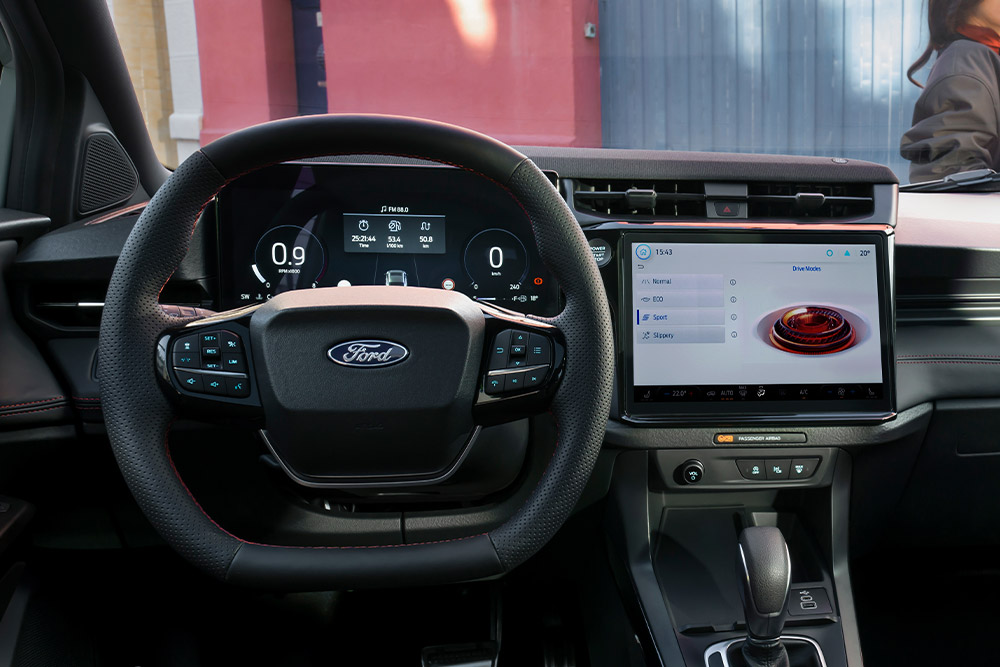 Nouvelle Ford Puma présentant les modes de conduite sélectionnables.