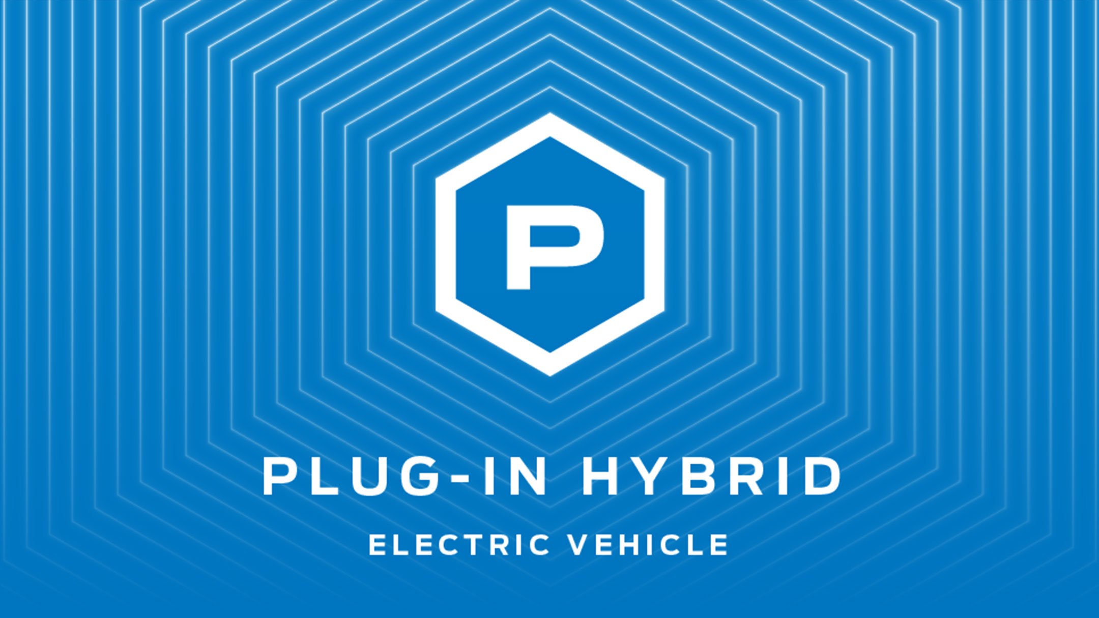 Logo de véhicule électrique hybride rechargeable.