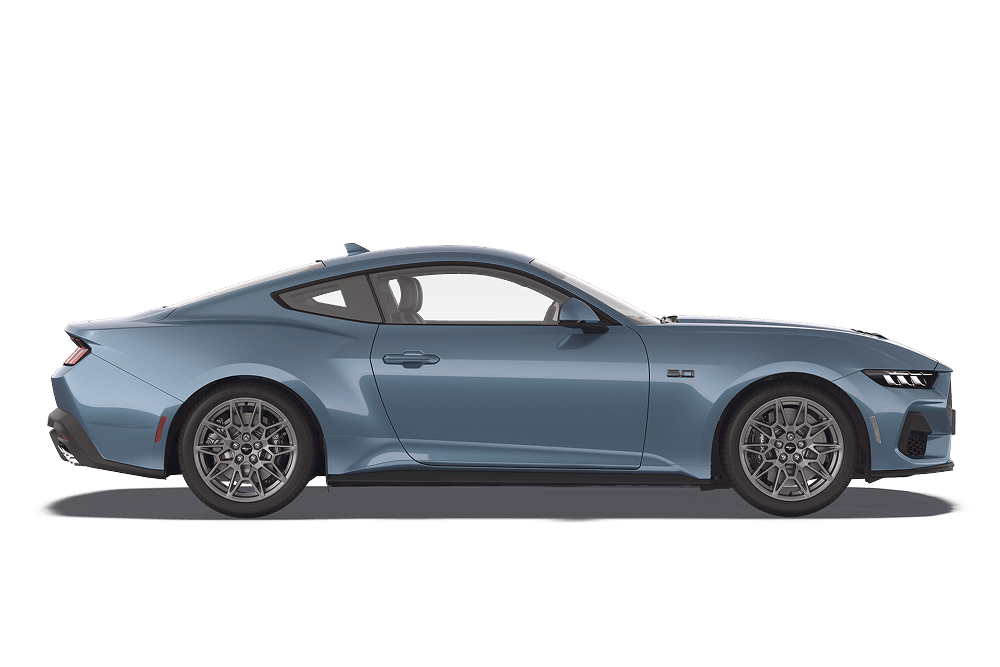 Vue de profil de la Ford Mustang