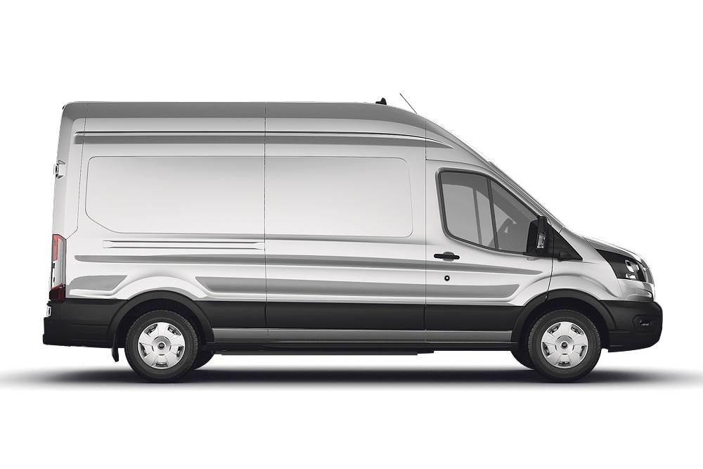 Vue latérale du Ford E‑Transit