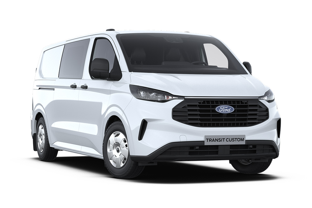 Ford Transit Custom Multicab blanc.